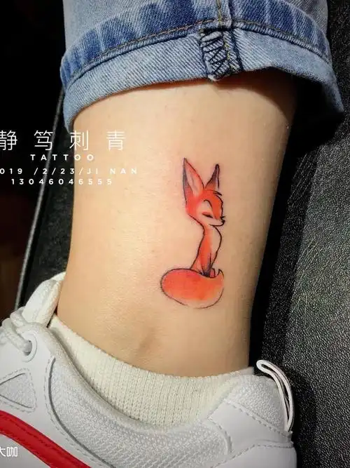 小狐狸_纹身图案手稿图片_张兆明的纹身作品集