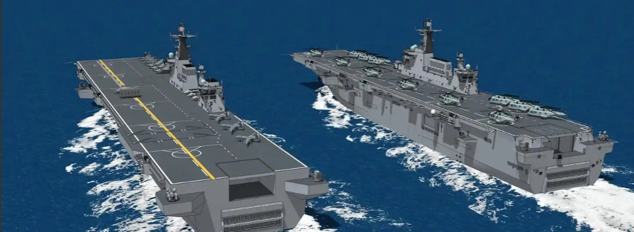 中国的075,两栖攻击舰,图是海南舰,两攻首舰,颜值与武力值没啥说的,小