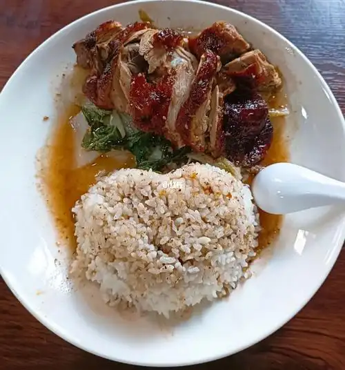 脆皮烧鸭饭连米饭也是爱你00的形状