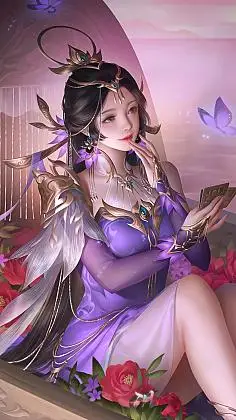 游戏插画女生美女古风仙侠cg品宣图原画