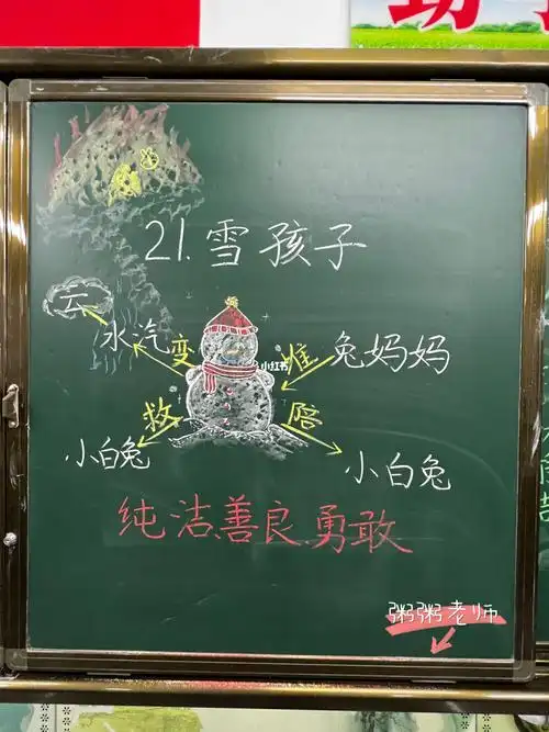 二年级语文  #二年级板书  #二年级上册语文  #雪孩子
