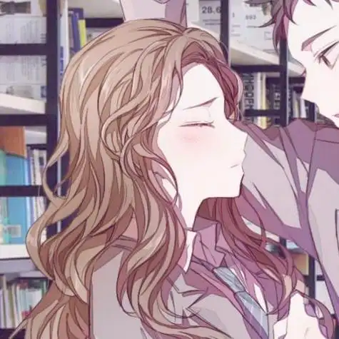 情侣头像动漫一男一女配对生活本是痛苦有你就变得幸福