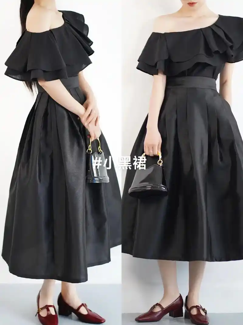 小黑裙是时尚经典之一,容易搭配 - 抖音