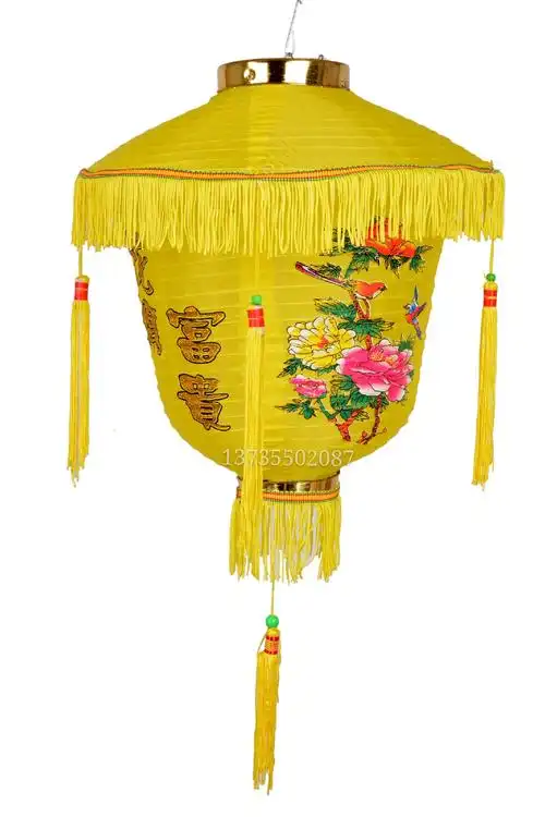 绸布宫灯中秋节庆花鸟嫦娥布置装饰钢丝防水户外彩色宫廷灯