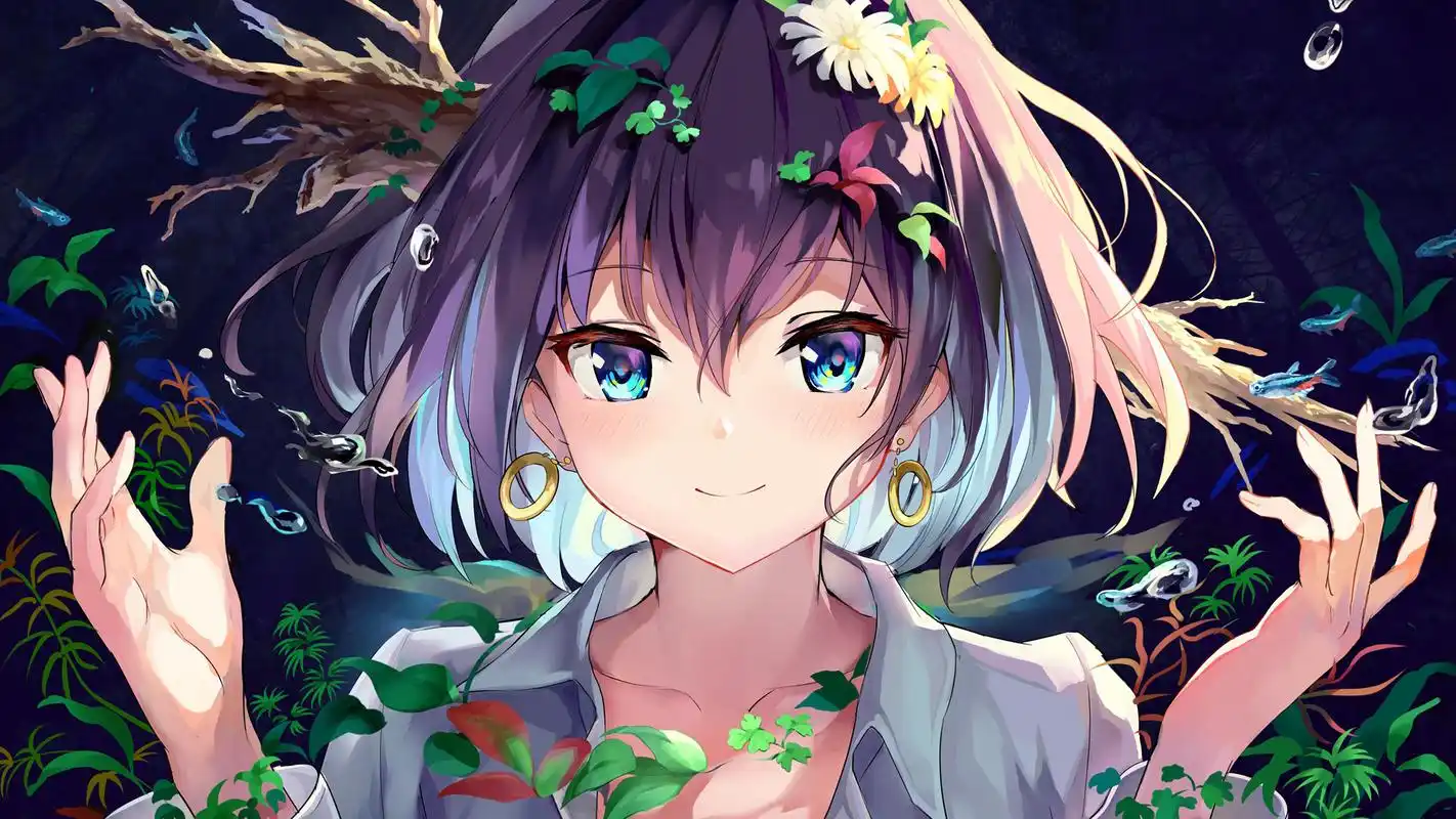 二次元唯美插画桌面壁纸高清大图预览1920x1080_卡通动漫下载_美桌网