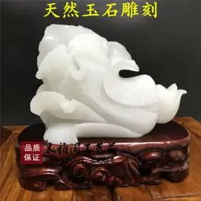 玉白菜摆件客厅玉石纯手工雕刻玄关办公装饰品乔迁开业礼品工艺品