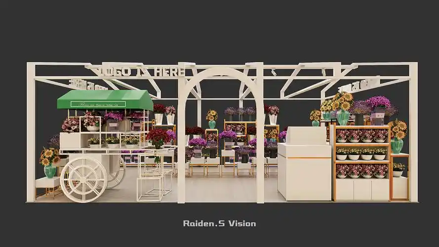 北欧风花店(商场内店中店)|空间|商业空间设计|raidens高光艺设