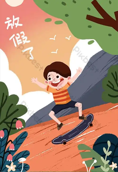 fresh summer vacation holiday travel children illustration