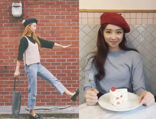 其实它的戴法很简单,将贝雷帽戴上头之后,再依照个人习惯可以将整体帽