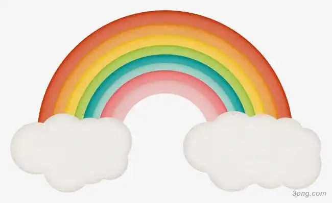 彩虹png素材透明免抠图片-卡通手绘