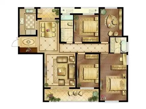 以下就是本套丰源丽景小区125平米三居室房子的户型图.