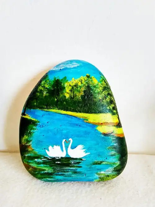 石头画(四)天鹅