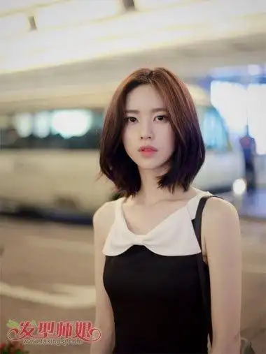 胖圆脸中短发直发型 胖圆脸符合的短发型图片(3)