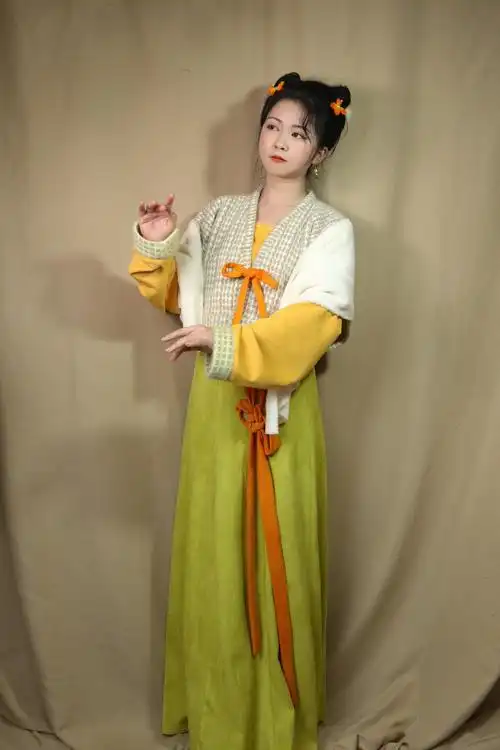 兰襟汉风冬唐制背圆领大襟襟衫十二破裙交输汉服