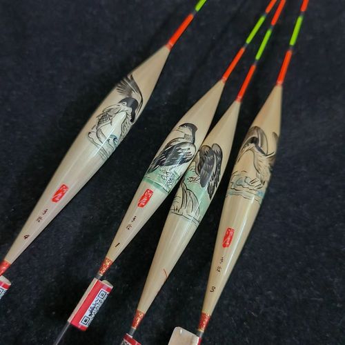 阿卢手绘lpt29鸬鹚芦苇浮漂立式硬尾浮标底钓抗风好醒目鱼漂收藏