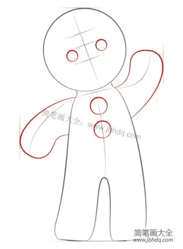 圣诞节姜饼人的画法_图文教程-简笔画大全