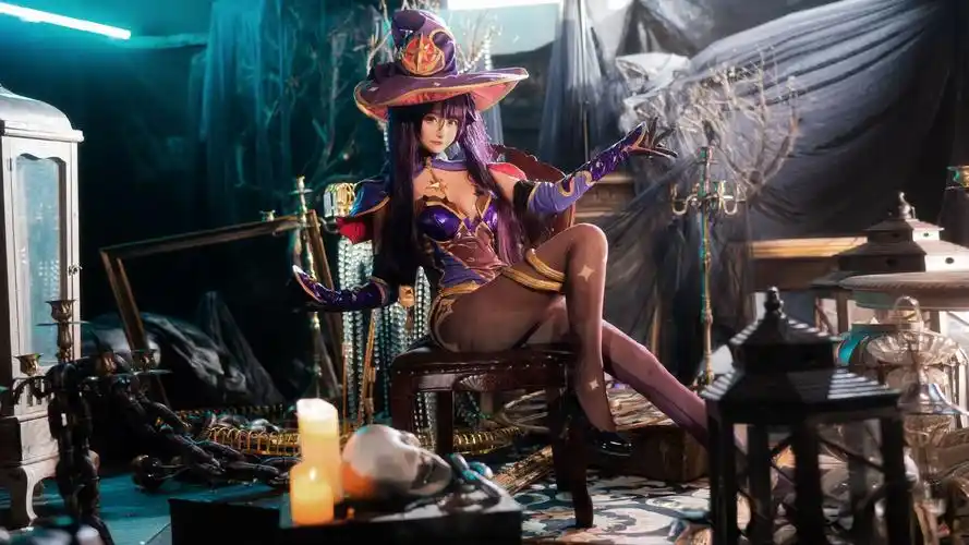 cosplay精选原神cos正片莫娜精致小巧的姑娘