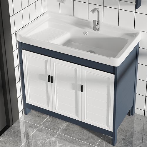 符象阳台洗衣盆带搓板一体卫生间洗手台家用陶瓷水槽落地式洗衣池