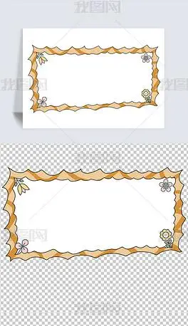 原创矩形植物边框通用边框手绘花边框小报边框png-版权可商用