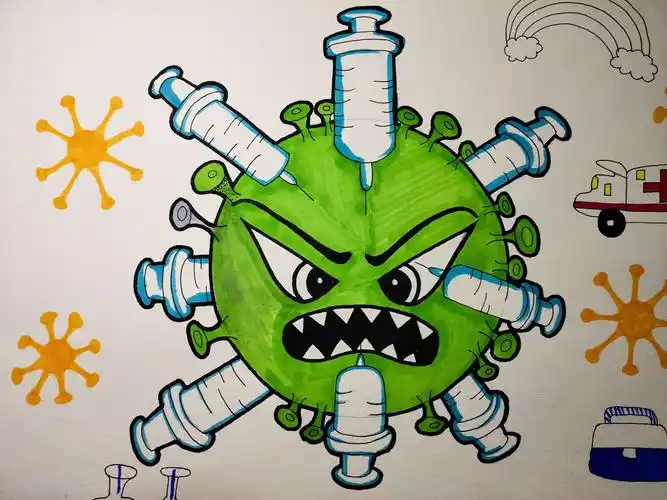 那现在就跟着老师的步骤去画一张抗击冠状病毒的一幅画吧