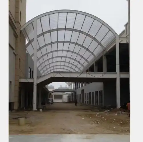 雨棚钢结构拱形阳光棚8毫米阳光板3毫米耐力板西安工厂价格低