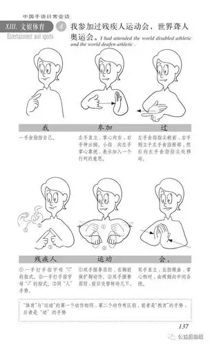 中国手语日常会话-我参加过残疾人运动会,世界聋人奥运会