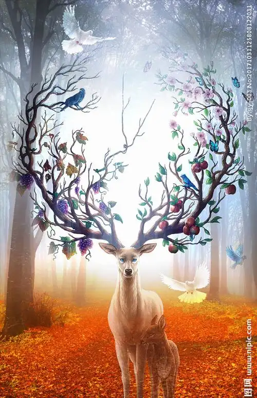 麋鹿森林玄关图片