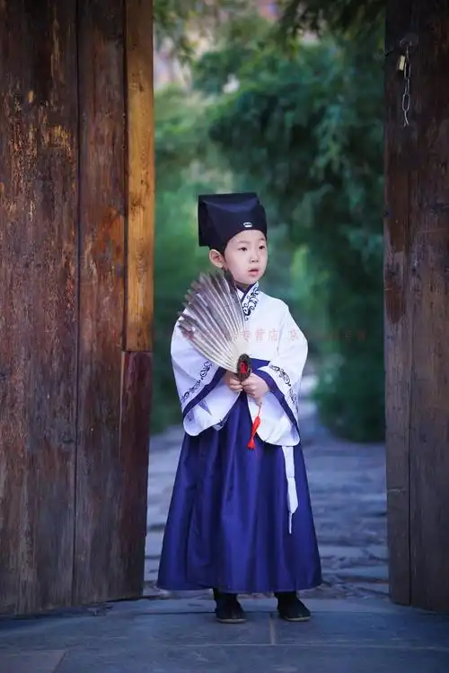 古代书生汉服帽子男童儿童古装礼古代书生帽宝宝秀才古风帽国学书童帽