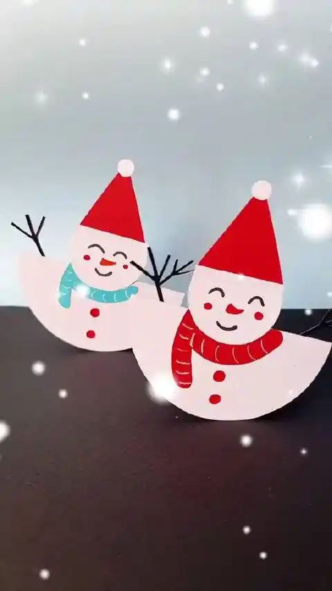 小雪人不倒翁,摇摇摆摆的好可爱,特别的简单,一起来.