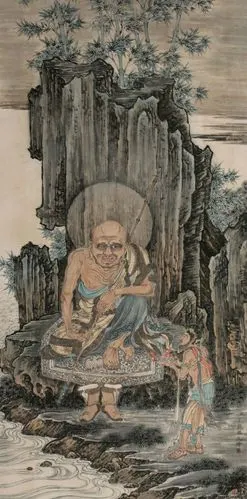 罗汉图集—古代之(清-d)丁观鹏.《罗汉》2