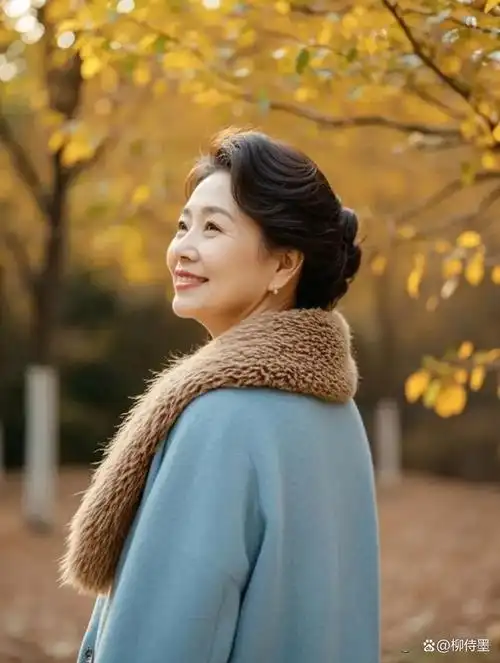 中年女性秋冬拍照,姿势好看容易学,优雅大方显气质