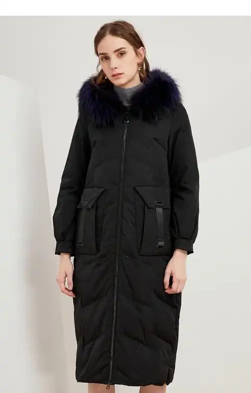 koradior/珂莱蒂尔品牌女装2018冬装新款商场同款中长款羽绒服女