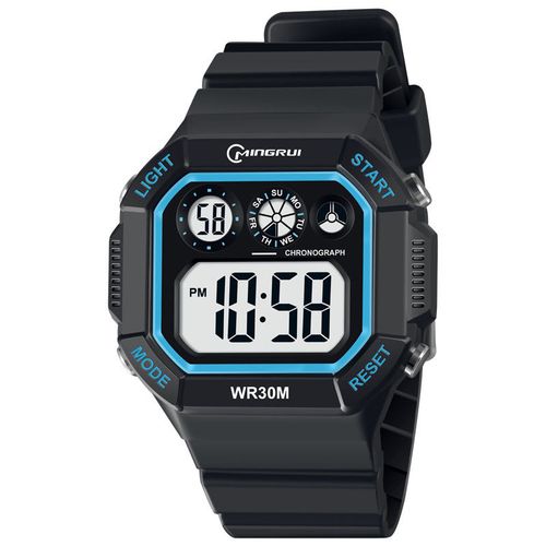 名瑞真品日韩新款小方表按键式针扣运动防水学生电子手表 男