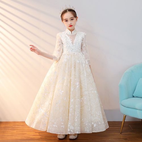 主持人晚礼服端庄大气女儿童成长生日公主裙小孩钢琴唱歌艺考礼服