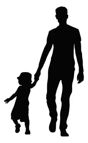 父子手牵手人物剪影png图