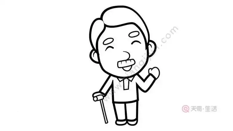 卡通爷爷的图简笔画