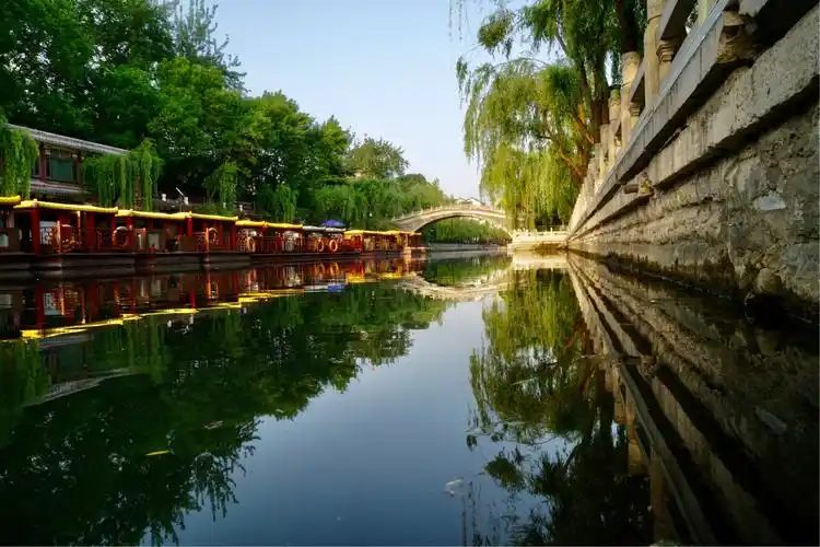 夕阳护城河.太漂亮啦.大美济南!