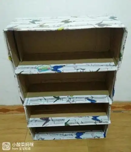 旧物变身记:旧纸箱华丽变身鞋架