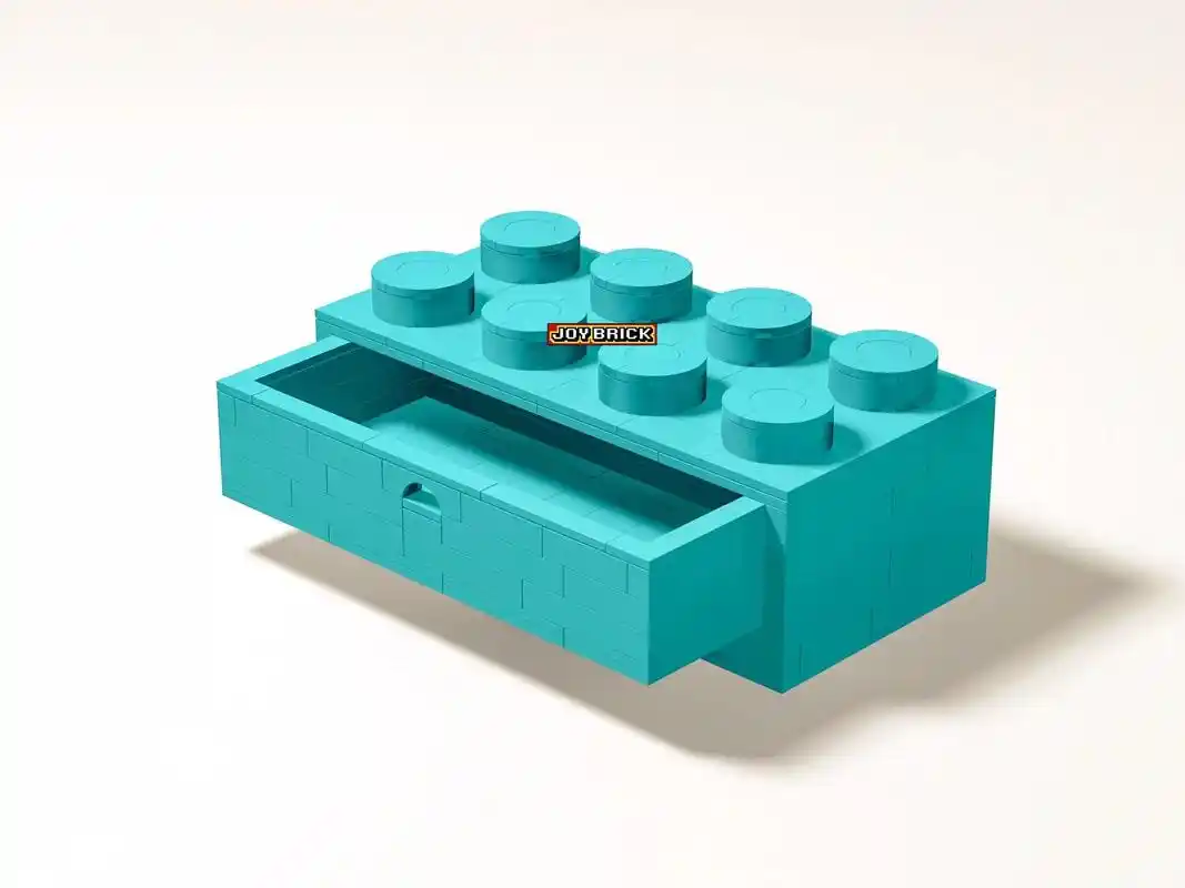 用乐高零件拼个大号的乐高抽屉式收纳盒.