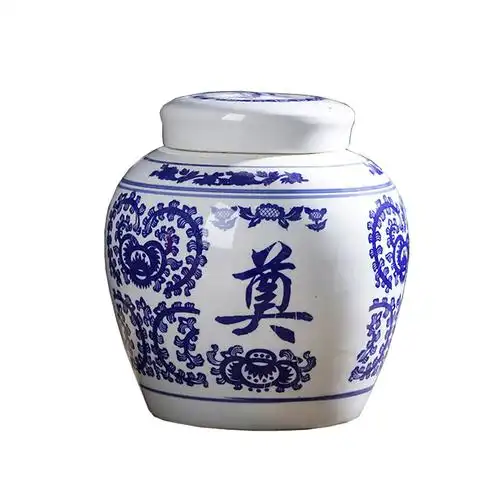 陶瓷骨灰罐骨灰盒骨灰坛带盖大号捡骨坛殡葬业用具拣骨罐迁坟用品