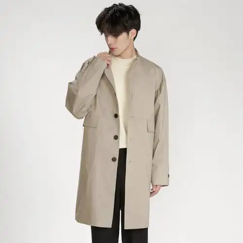 立领风衣libertykostume日系休闲潮韩版宽松大衣外套风衣