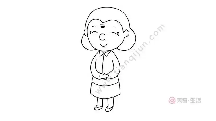 奶奶辛苦了简笔画