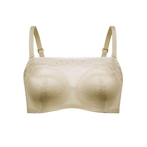 华歌尔浮光 蕾丝聚拢提升稳定可拆肩带抹胸式文胸 wb30a4