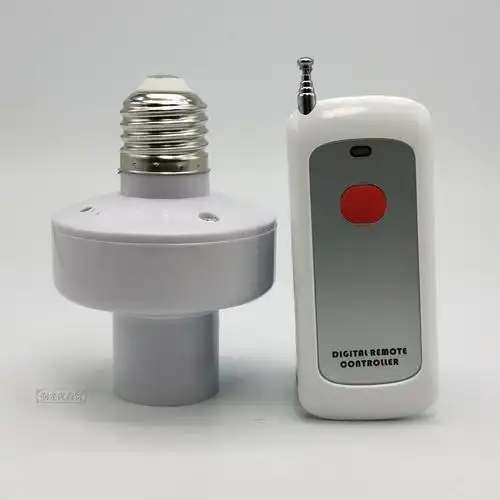 无线遥控灯头灯座电灯智能无线灯具遥控开关穿墙一单路220v一个灯头