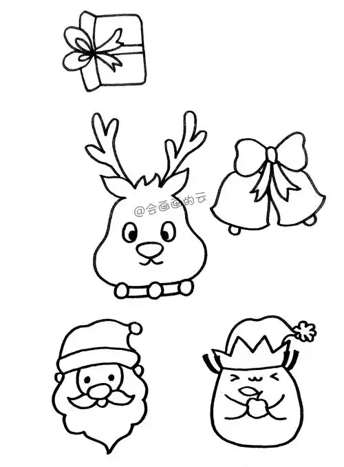 圣诞节小图案简笔画 圣诞简笔画图案