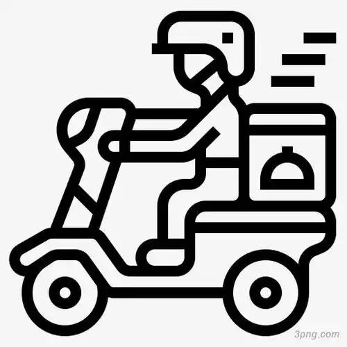 简笔画外卖员png素材透明免抠图片卡通手绘