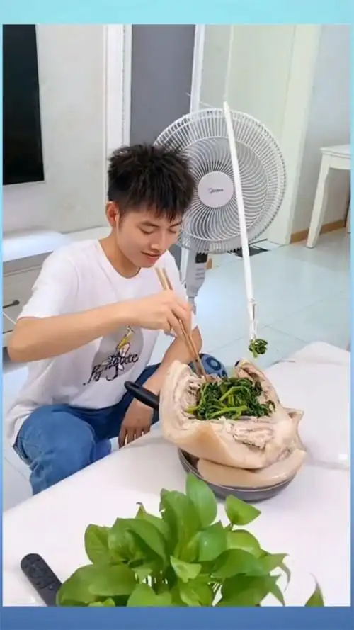 老吴很帅~吴存伟:小侄子从小只吃肉,不吃青菜,但是让他玩开心了,什么