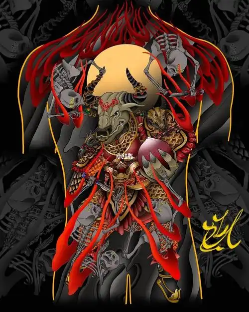 纹身刺青  #纹身手稿  #传统纹身  #满背纹身  #牛魔王
