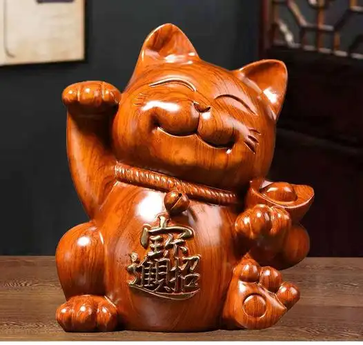 花梨木招财猫【长宽高13*10*15厘米】【图