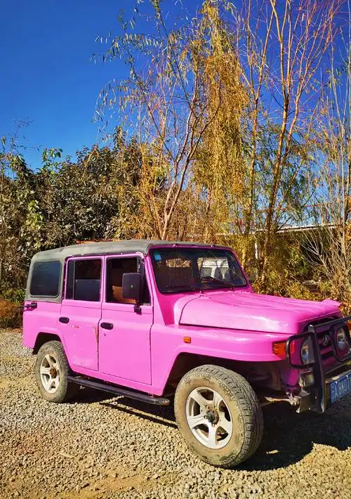 颜色可爱的敞篷吉普车,只要你喜欢,什么漂亮颜色都有.